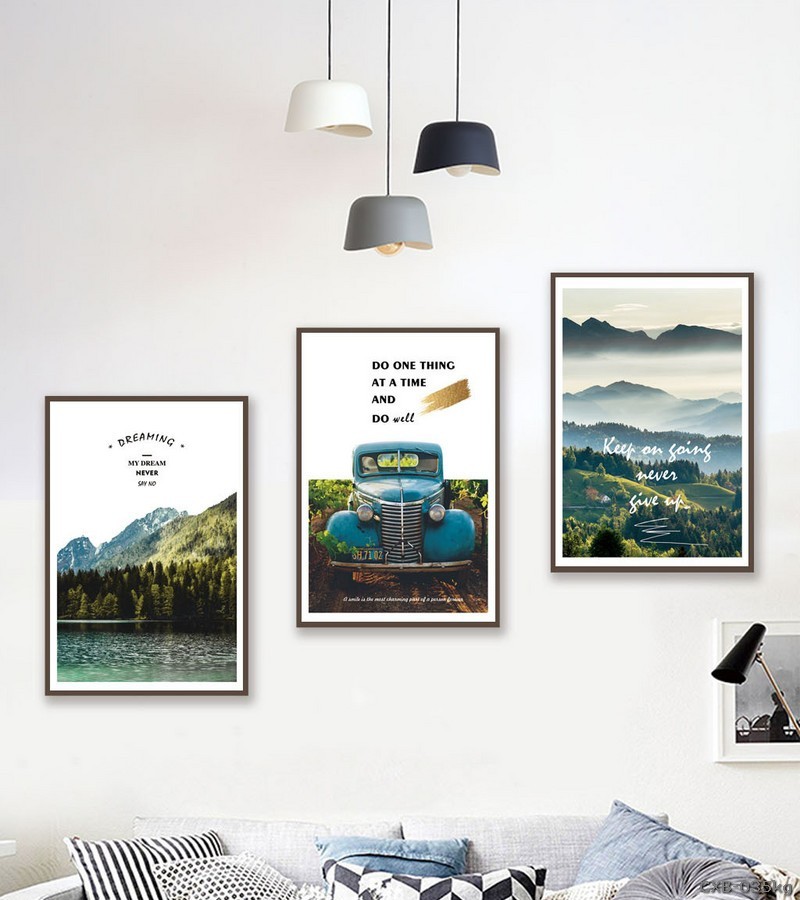 Xe ô tô xanh và núi rừng CXB-035kg